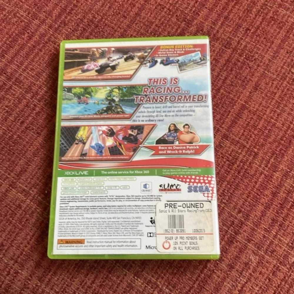 Sonic & All-Stars Racing: Transformed - Bonus Edition (Xbox 360)‎ - COMPLETE/CIB